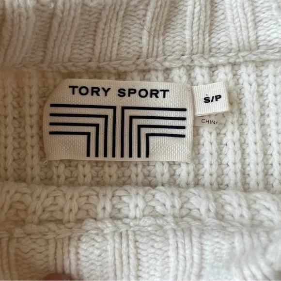 ❤️SOLD❤️ TORY BURCH SPORT MERINO WOOL APRES SKI SWEATER CROP CLASSIC OVERSIZED - Picture 11 of 12